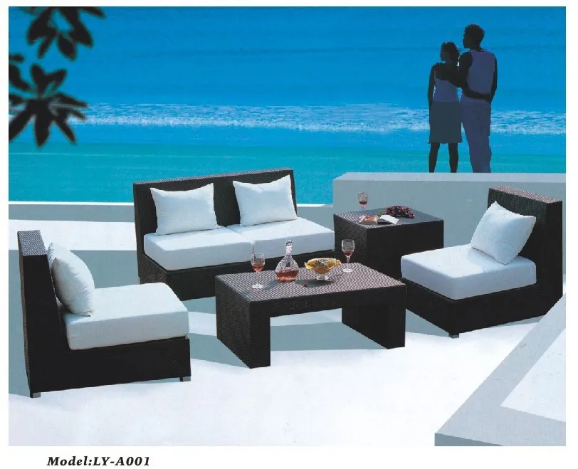 Modern rattan outdoor furniture cushions liquidation sofa set