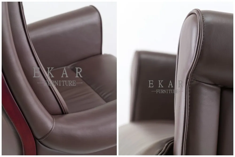 Luxury Leather High Back Office Chair Reddish Brown Executive Chair supplier