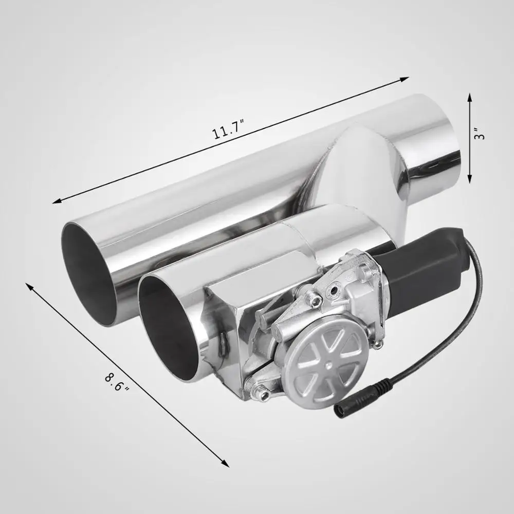 3'' 76mm Electric Exhaust Valve Catback Downpipe Systems Cutout Remote