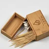 Custom bamboo wooden toothpick storage box cotton swabs wooden storage packaging box