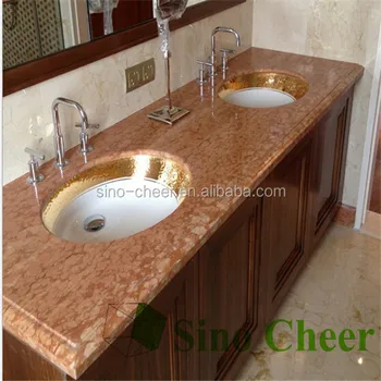 Precut Double Bathroom Sink Red Marble Countertop Buy Red