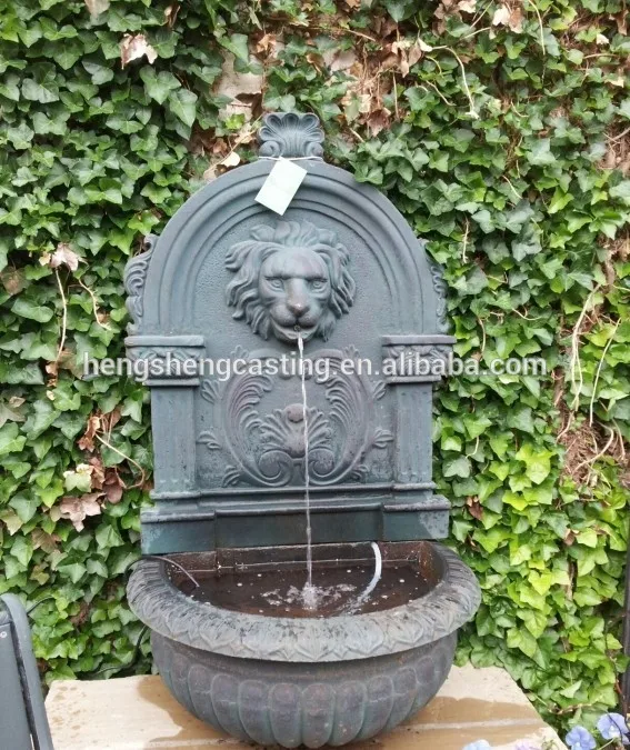 Cabeza de león fuente de agua, de hierro fundido jardín de la fuente