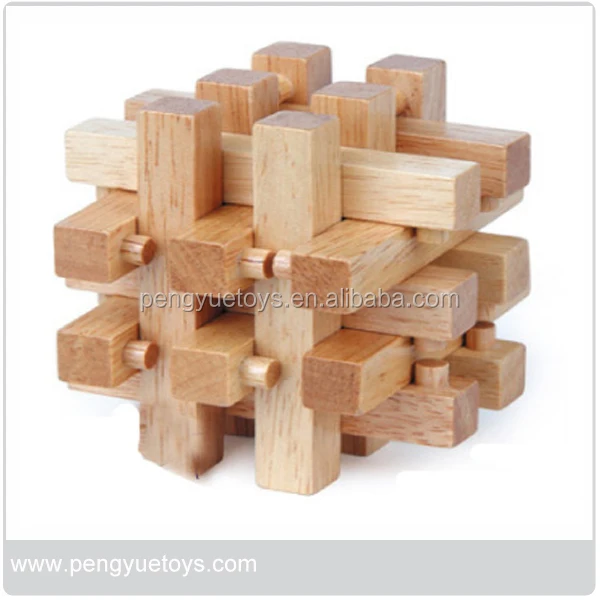 wooden iq puzzle cube