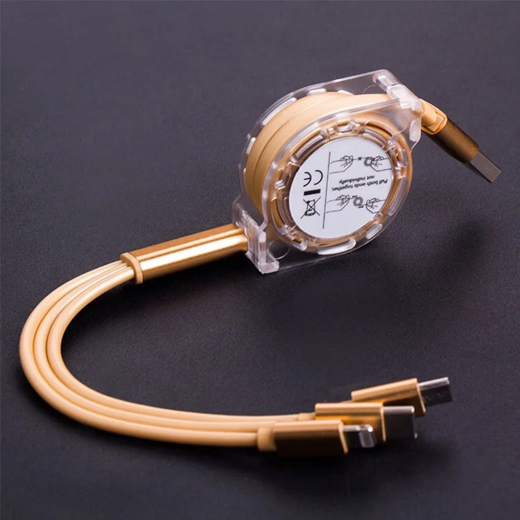 
Extensible 3 in 1 USB Retractable Cable Multi Charger Cable For Iphone Android 