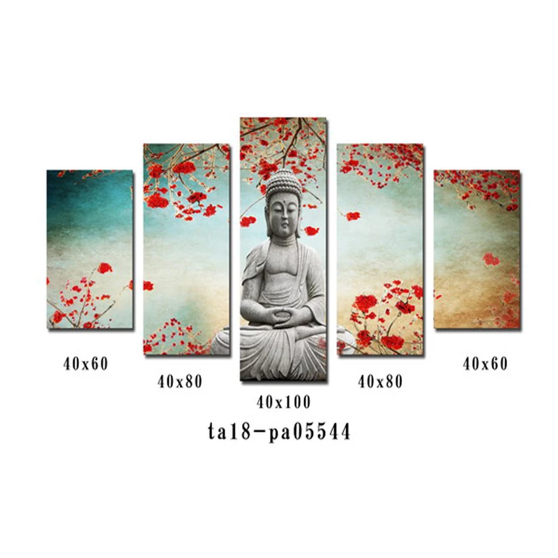 Custom Image Of The Buddha 5 Panel Canvas Wall Art Buy 5 Pieces Canvas Art Canvas Wall Decor 5 Piece 5 Panel Canvas Wall Art Product On Alibaba Com