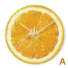 Fruit elements simple fashion glass wall clock