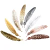 Fashionable 8 Pieces Metal Feather Bookmarks Feather Shape Book Page Marker for Adults and Kids