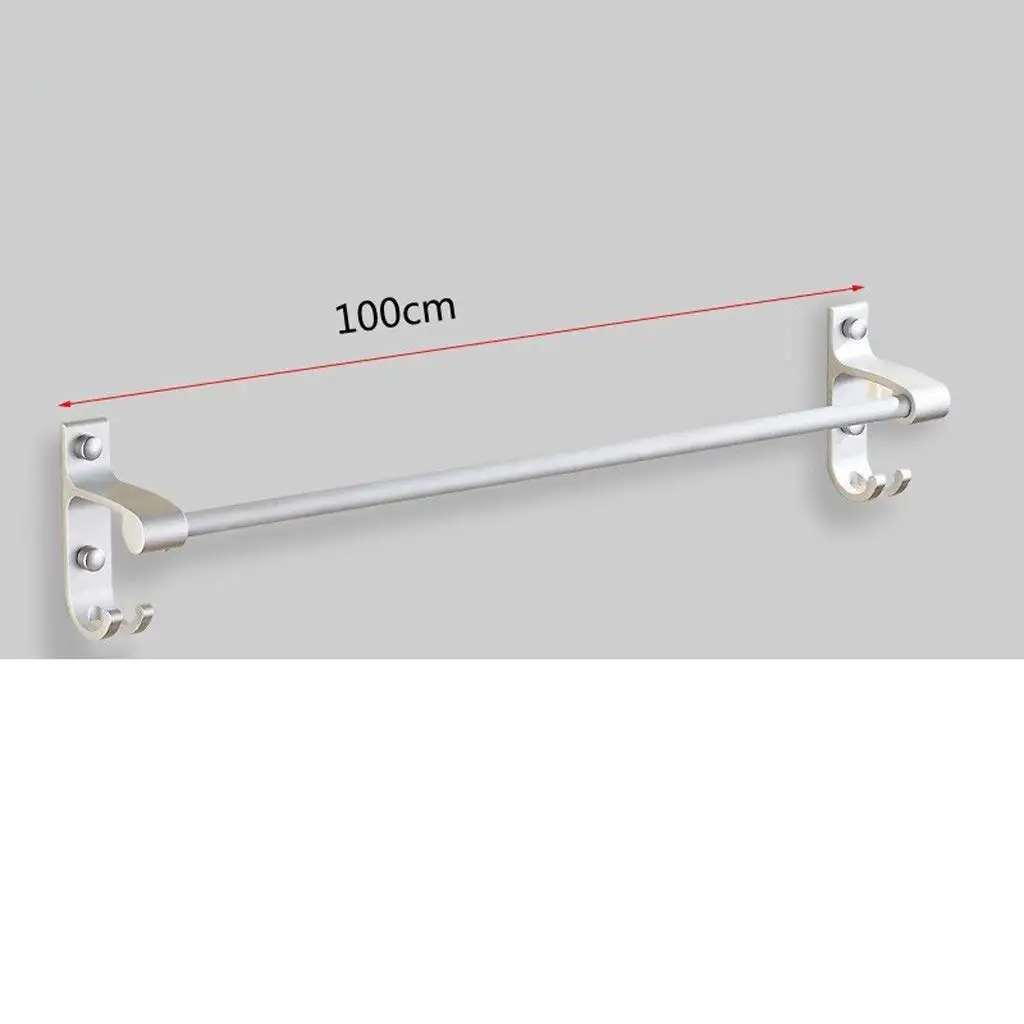 EQEQ Uus Free Towel Place in The Chain of The Aluminum Bath Rooms Bathroom Towel Holder Hanging Towel More Double Acting Towel Rack Bar (Size: D)
