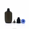 UK style flat oval shape PE black plastic dropper bottle 15ml 30ml for e-liquid