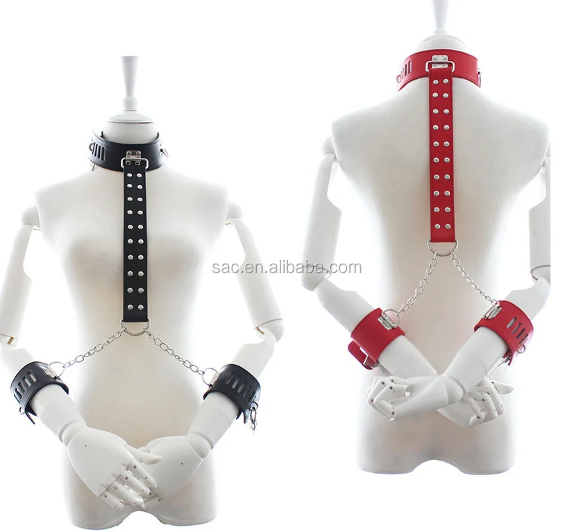 Adult Product Male Leather Bdsm Bondage Slave Collar Neck Wrist Sex Toy