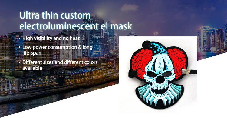 Custom Neon Led Full Face Party Mask Sound Control Rave El Panel Mask For Night Club