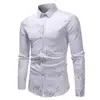 4 Color Luxury Gold Foil Rose Flower Print Shirt Men Slim Fit Long Sleeve Tops Causal Male Button Down Shirts ECS15