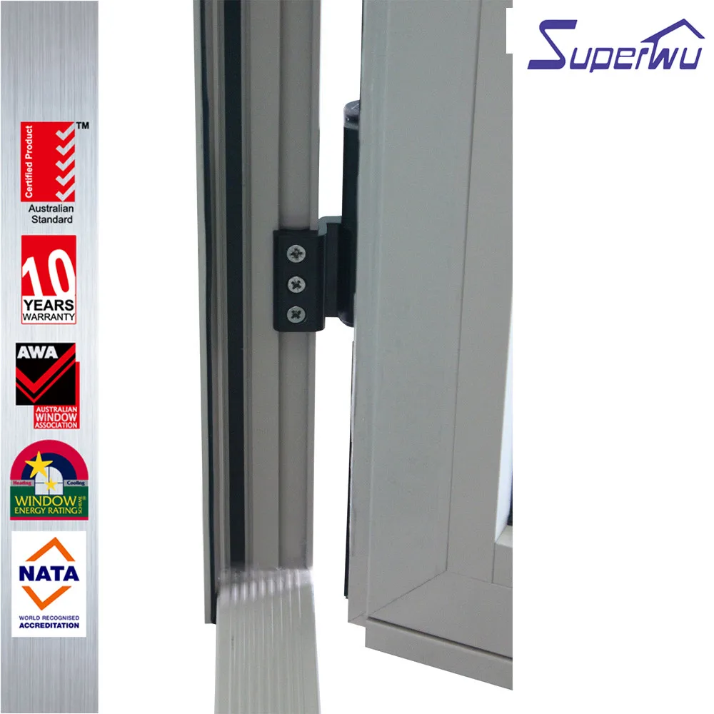 Australia standards of white color french doors glazed aluminium hinge door double glazed doors