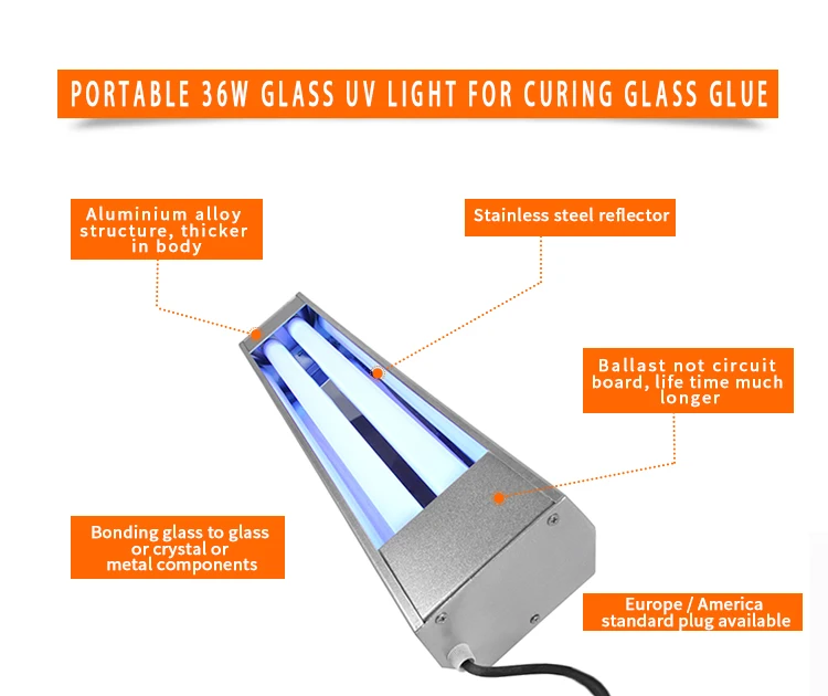Portable 36w Glass Uv Light For Curing Glass Glue Buy Glass Uv Light