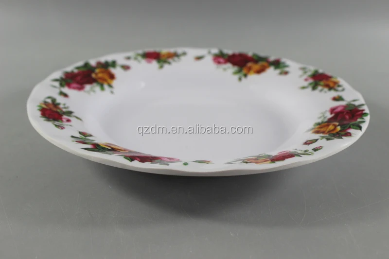 Flower Print Melamine Soup Dinner Pate 8inch
