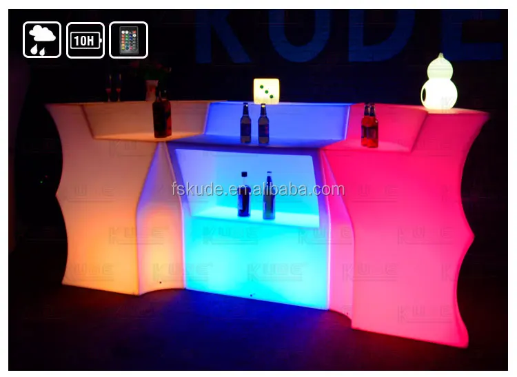 Modern Led Light Up Mobile Bar Counter With Rgb Light Glowing Buy Bar