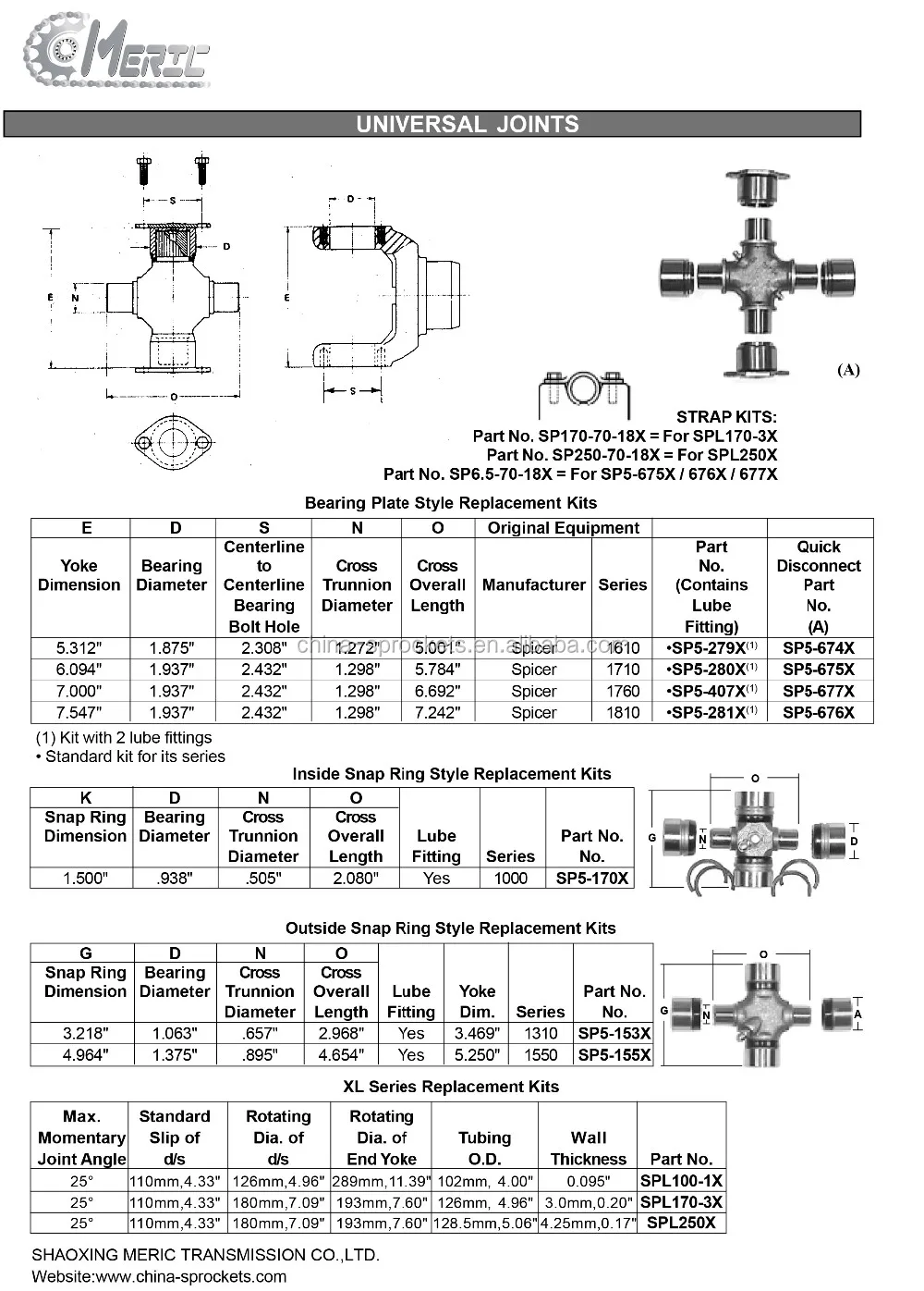 universal joint catalogue