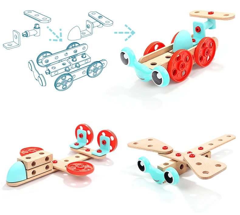 2014 china new innovative product handmade wooden toys organic baby toys Biddy tool box kids learning toys