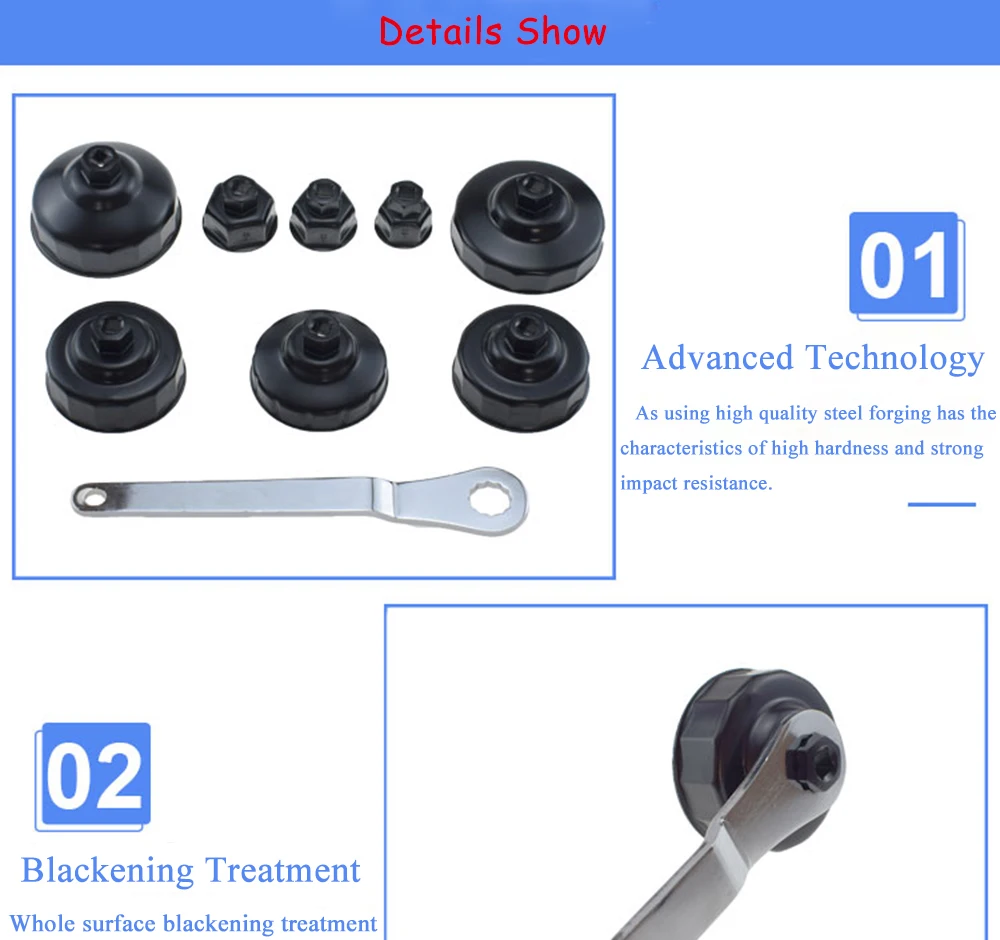Oem 9pcs Cup Type Oil Filter Wrench Socket Removal Tool Set Buy Cup