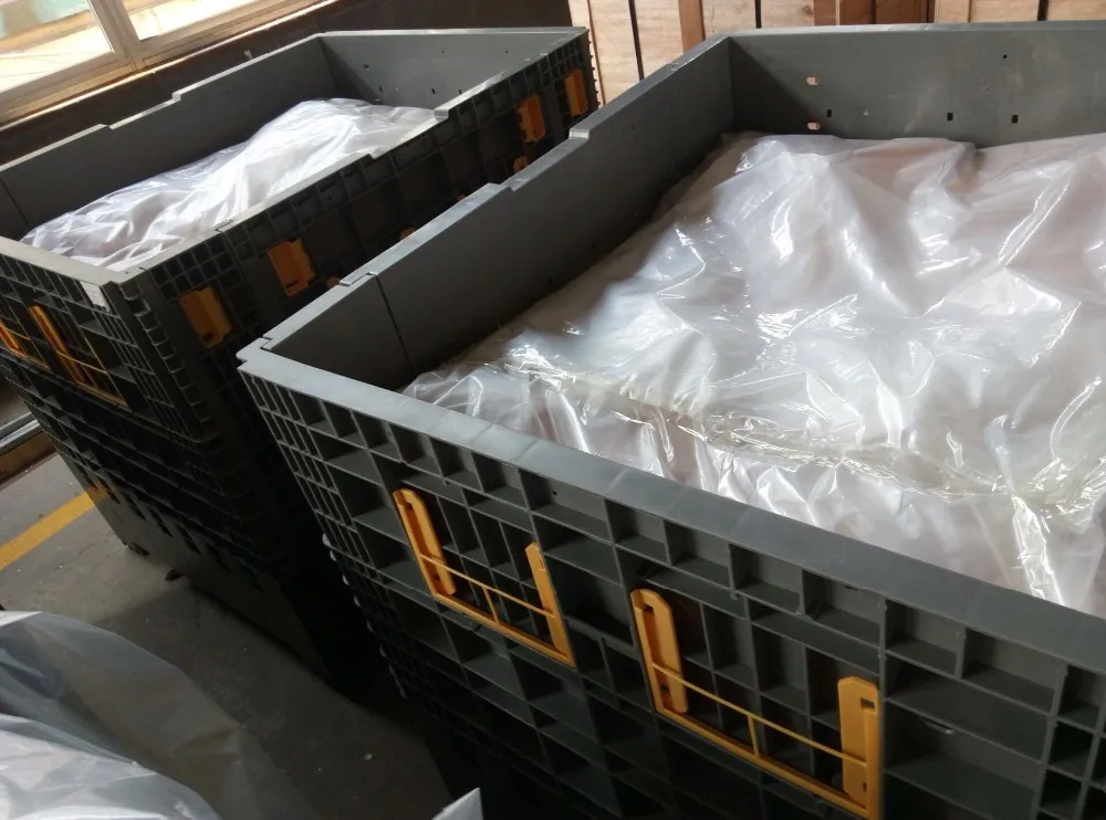 Plastic solid pallet box heavy duty industrial plastic container