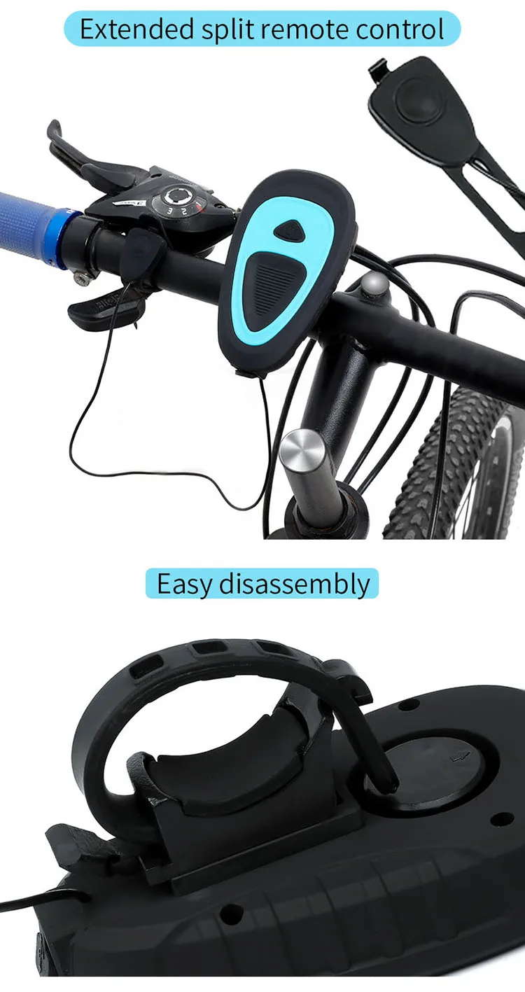Bicycle Headlight + Horn USB Charge Bike Front Handlebar LED Lamp Lantern Electronic Bell Siren Alert Trumpet Audio Warning