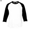 wholesale fitness workout Splicing color block plain Men's 3/4 Sleeve Baseball t shirt