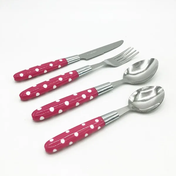 Cheap Polka Dot Plastic Handle Cutlery Set - Buy Cutlery Set,Plastic ...