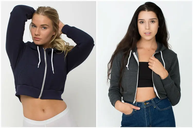 flex fleece cropped zip hoodie