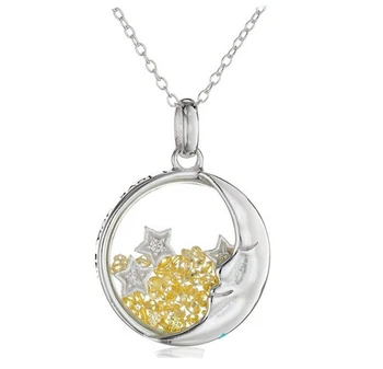 locket round glass silver sterling pendant larger necklace