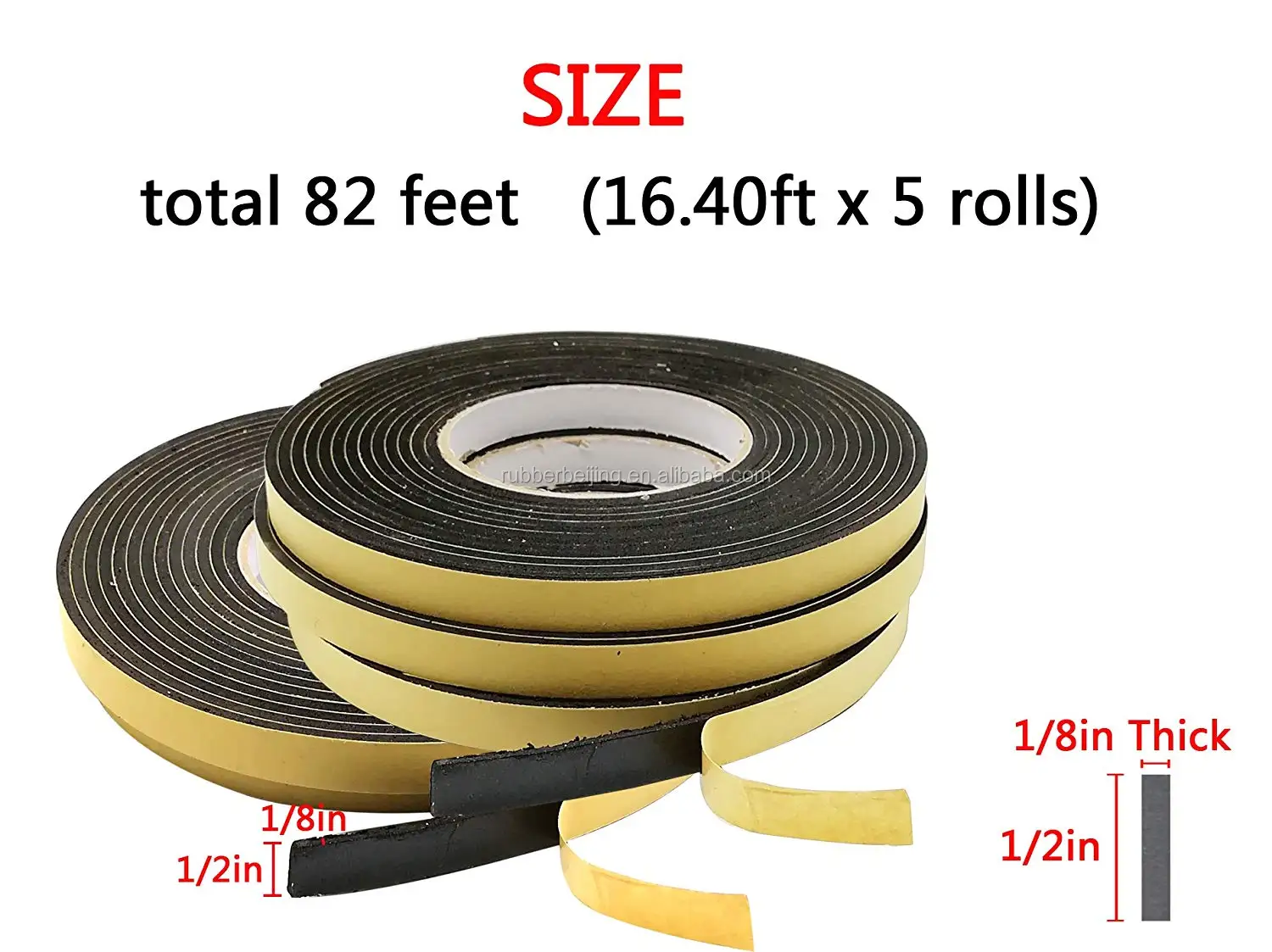 Window Door Frame Self Adhesive Waterproof Rubber Sponge Seal Strip ...