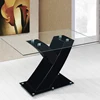 High quality low price glass top mdf dining table set