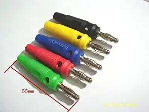 100 pcs 5 Color 4MM Nickel Plated Banana Plug FOR Probes BINDING POST