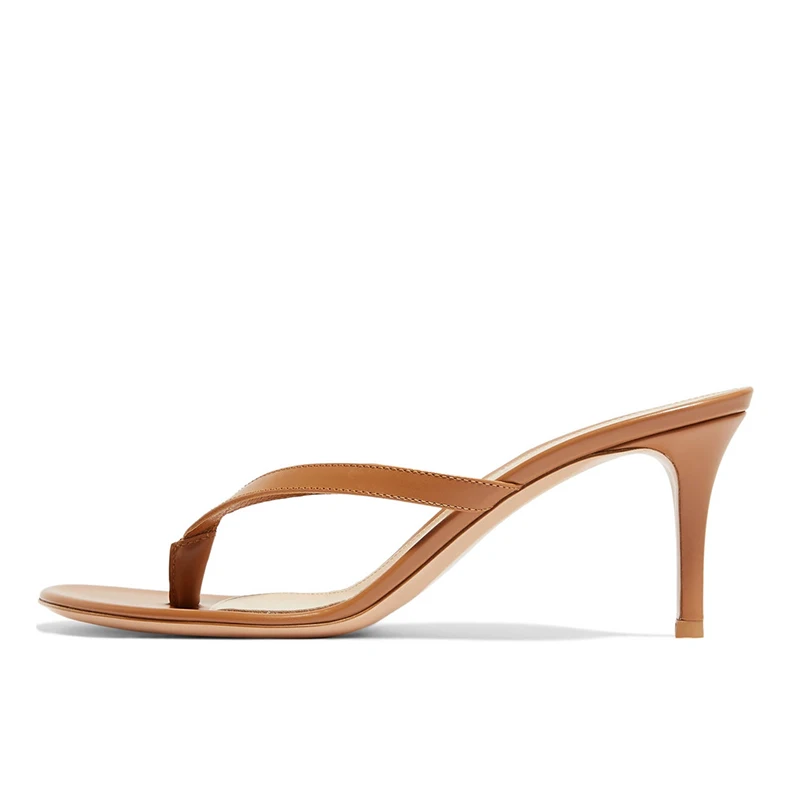 brown thong heels