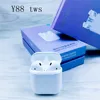 Y88 tws wireless Earphone Bluetooth 5.0 pop up earbuds with wireless charging function 3D stereo headset for iPhone Xiaomi phone