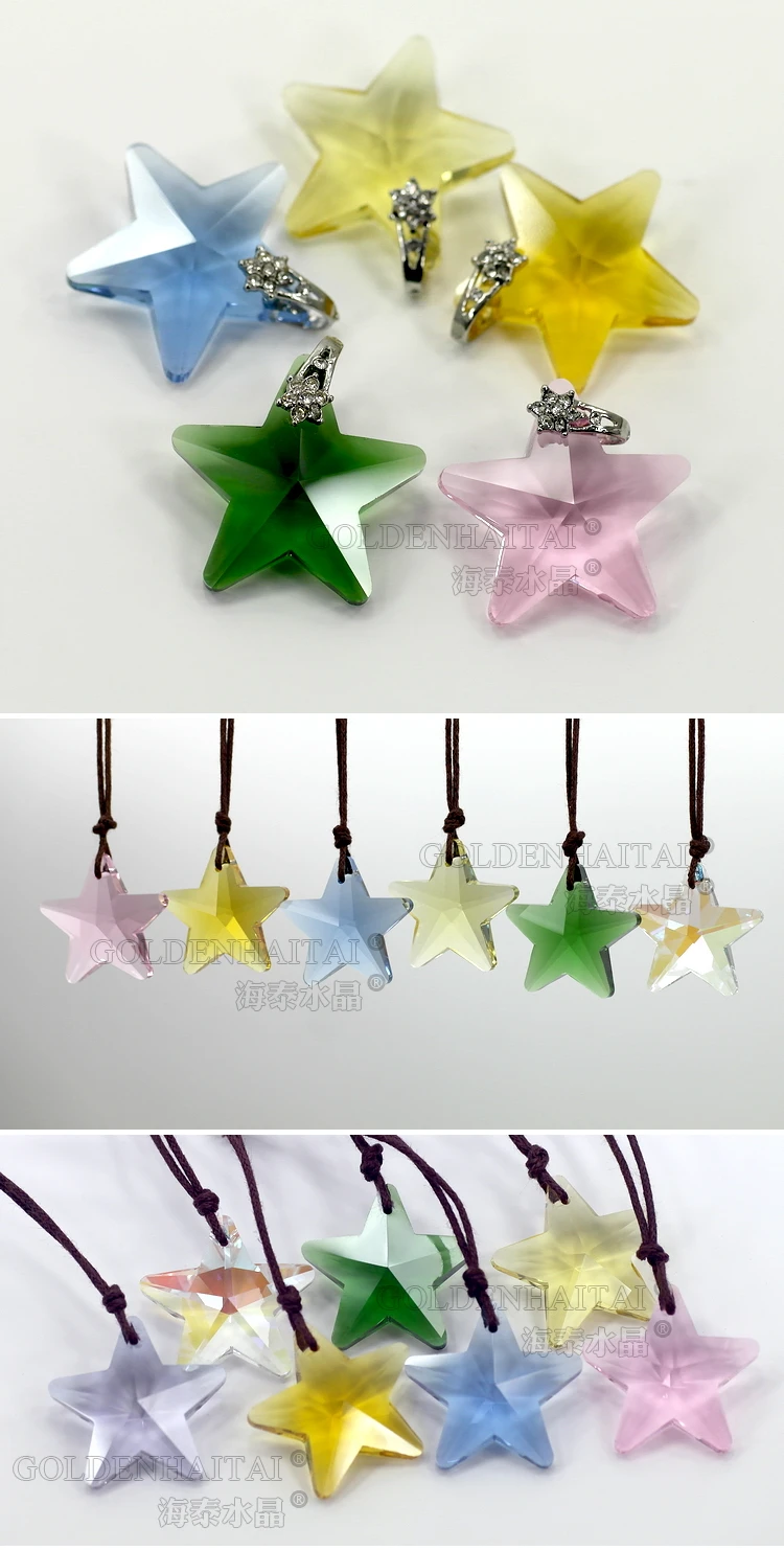 29mm Diy Crystal Multicolored Star Shaped Prism Buy Glass Star Prism