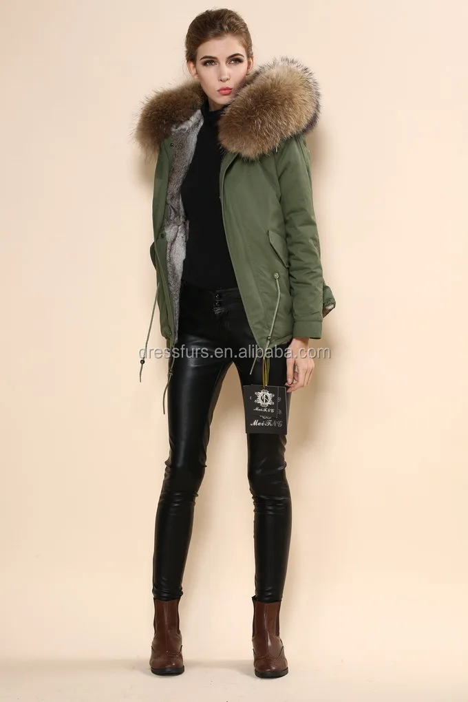 2015 new design women down coat short style with real fur trim at