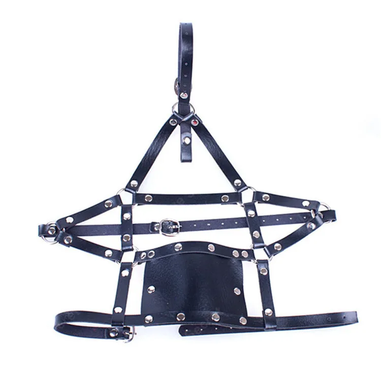 female red black open mouth ball gag with head