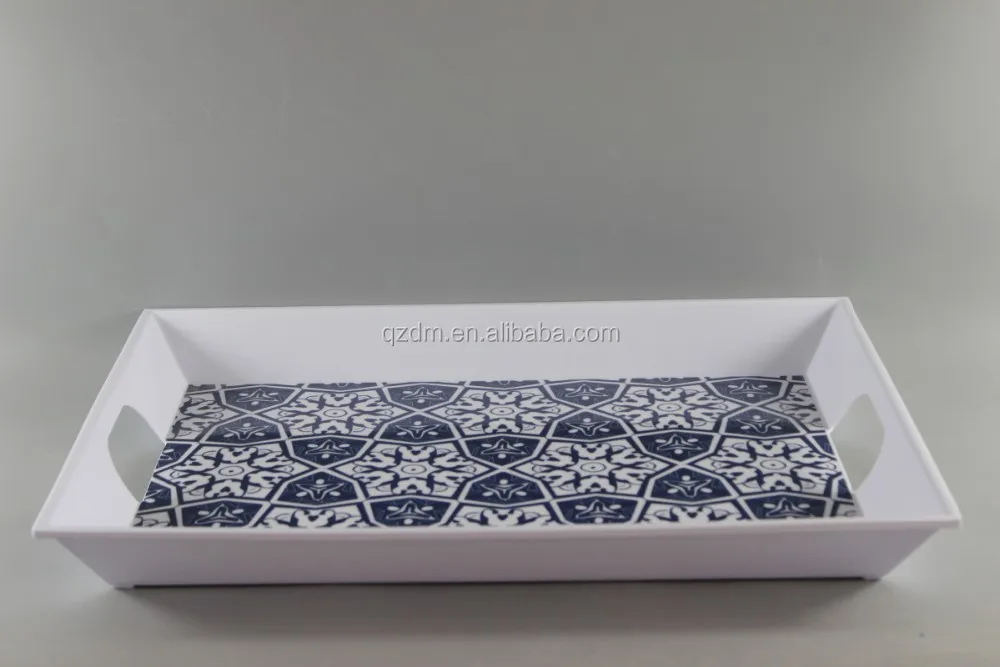 30% Melamine 20 Inch Large Serving Tray With Handle