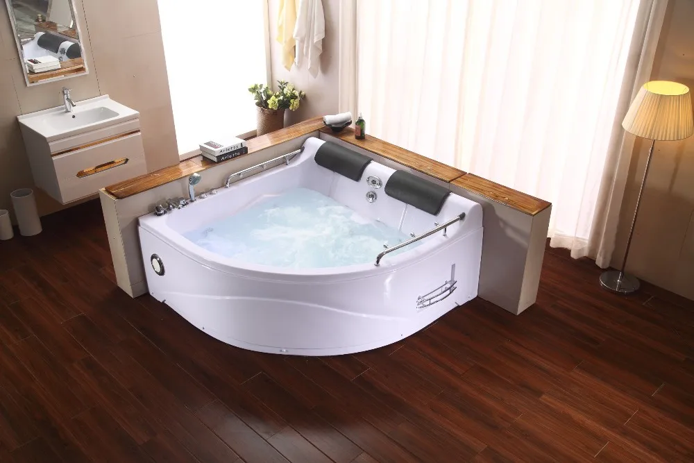 2 Person Cheap Corner Acrylic Whirlpool Massage Bathtub