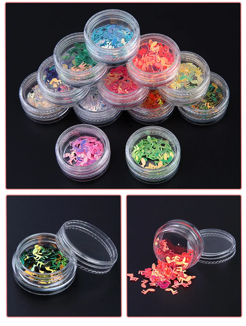 3d Nail Glitter Music Note Shape Sequins Powder Set - Buy Nail Glitter