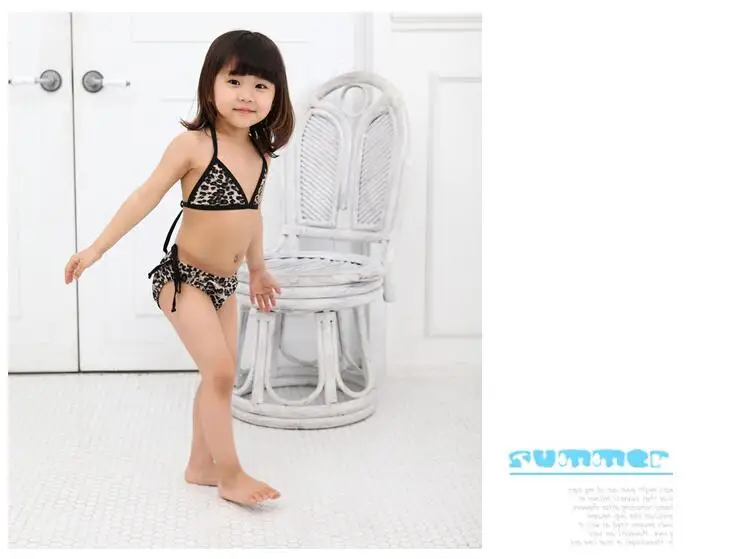 girls leopard swimsuit