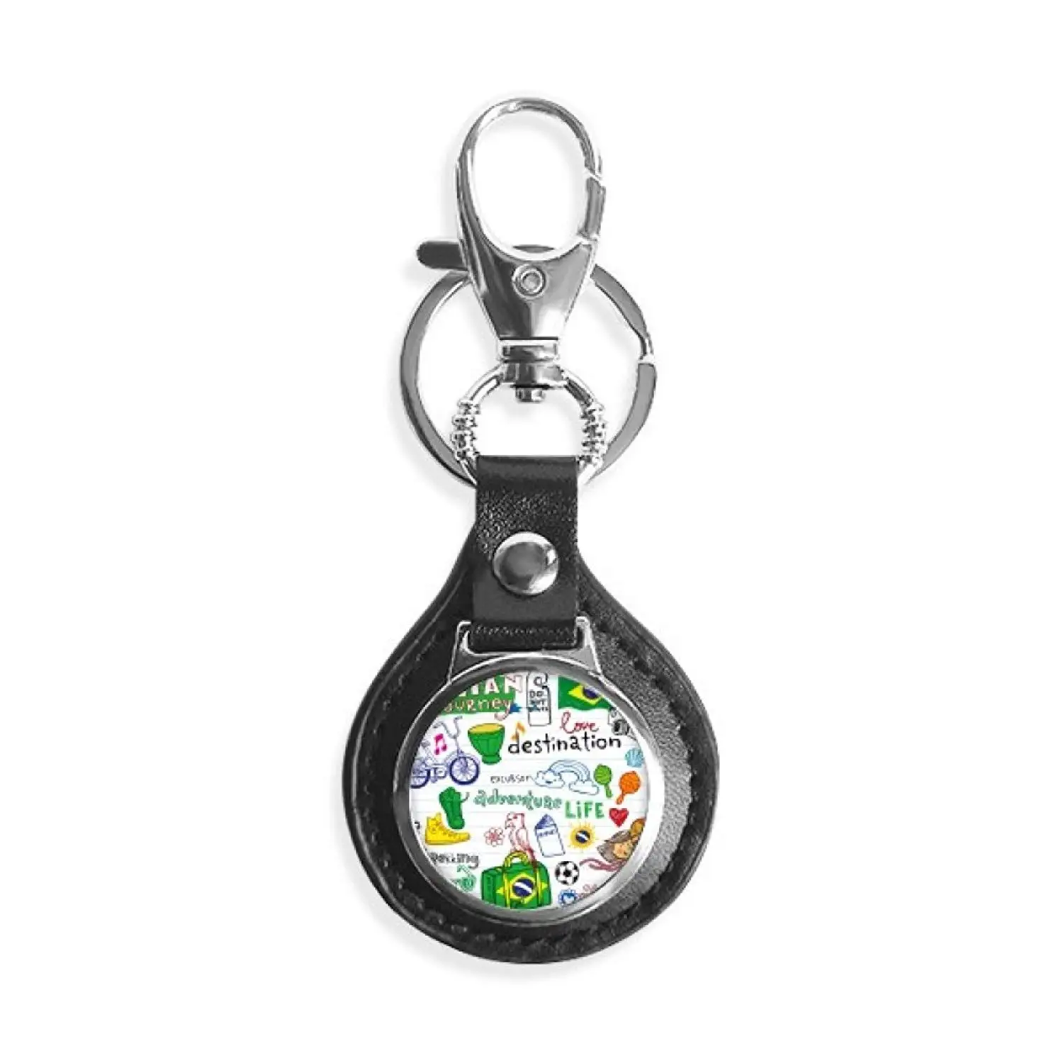 Adventure Life Brazil Journey Brazil Leather Metal Key Chain Ring Car Keychain Gift