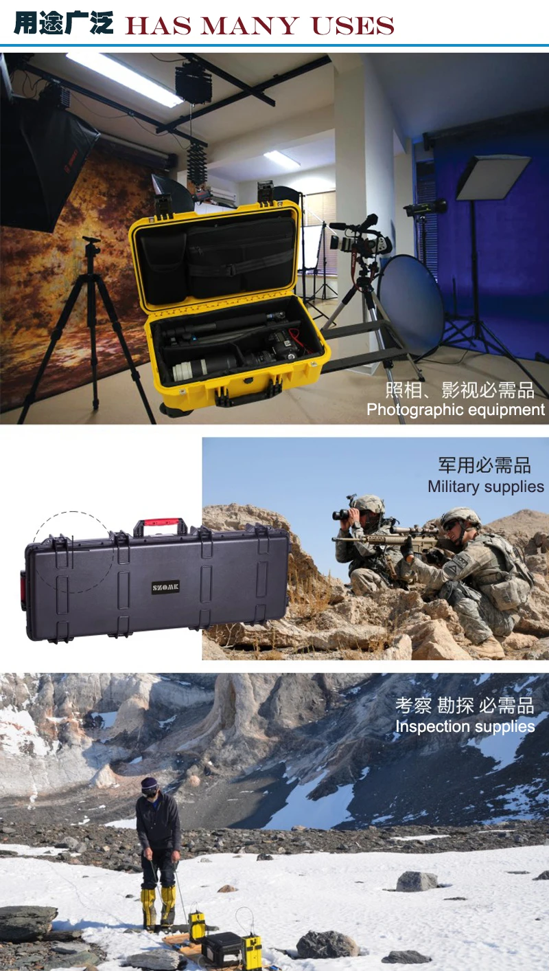 Ip67 Waterproof Plastic External Hard Instrument Carrying Cases