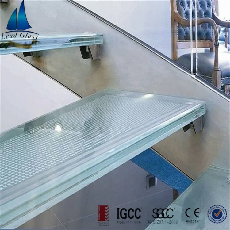 Fashionable And High Quality Triple Laminated Glass Stair Treads For