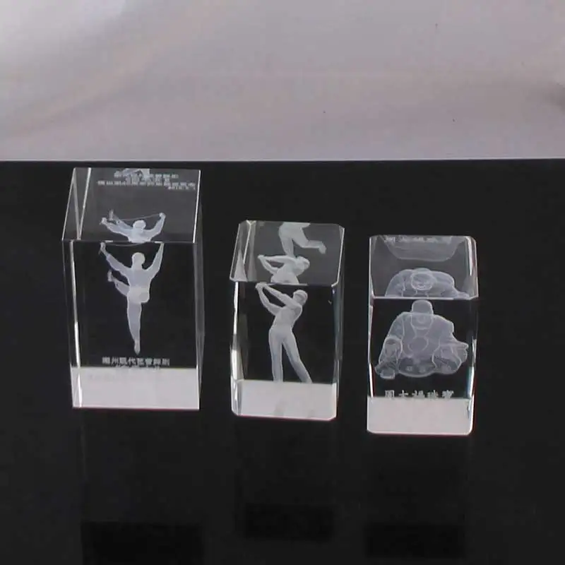 Hot Sale Souvenir Glass Blocks/cubes Gift 3d Laser Engrave/k9 Clear