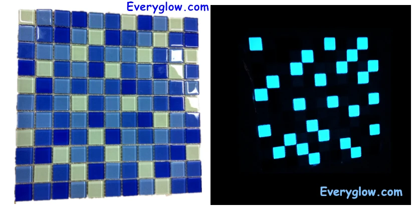 aqua glow mix blue mosaic tile