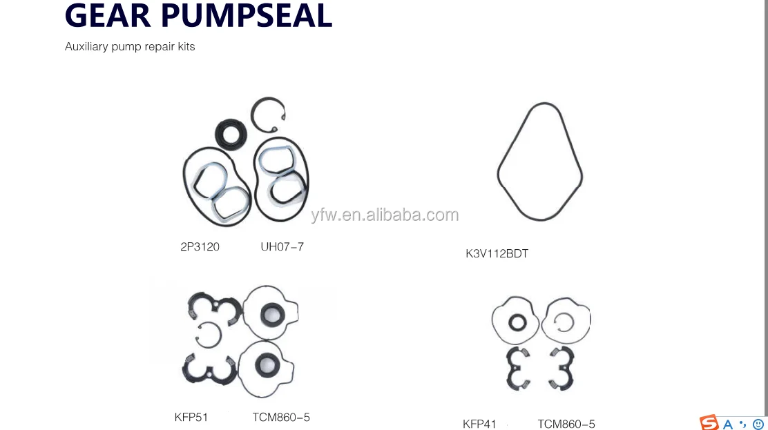 Gear Pump Seal Kit For Auxiliary Pump Repair Kits Buy Hydraulic Gear