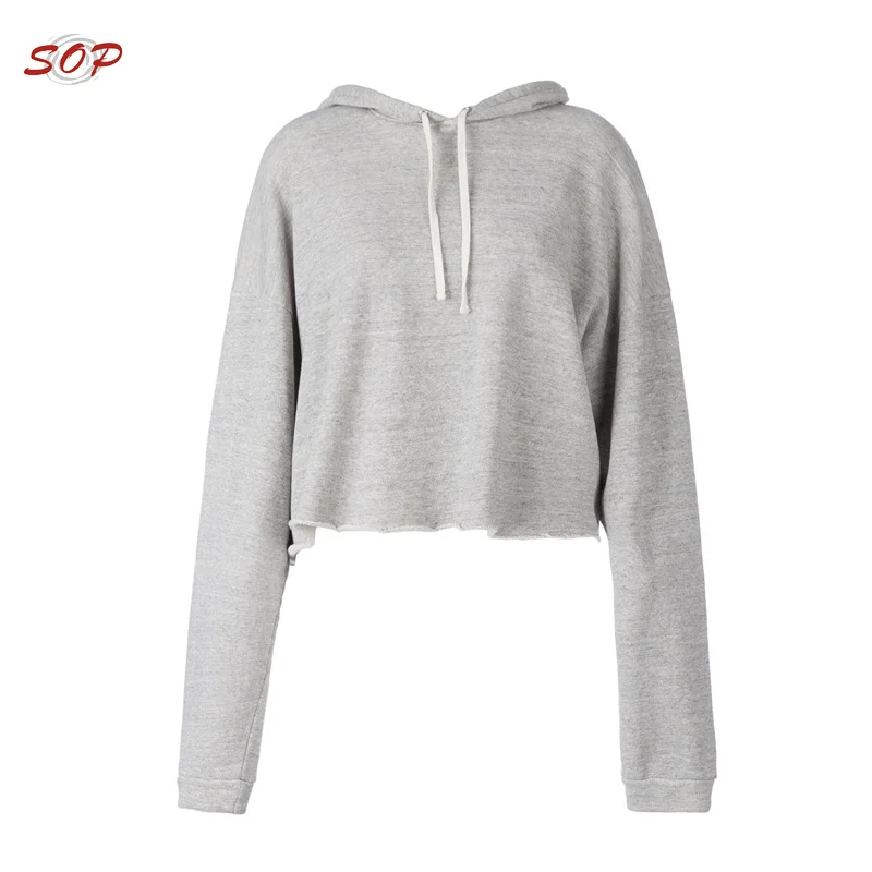 women's cropped french terry hoodie