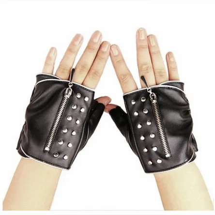 ladies fingerless leather hand gloves sexy driving leather gloves
