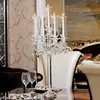 5 arms wedding decor table set romantic birthday /candlestick crystal glass candlestand candelabr